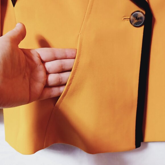Nine West Mustard Yellow Jacket Size 12 - Picture 3 of 9